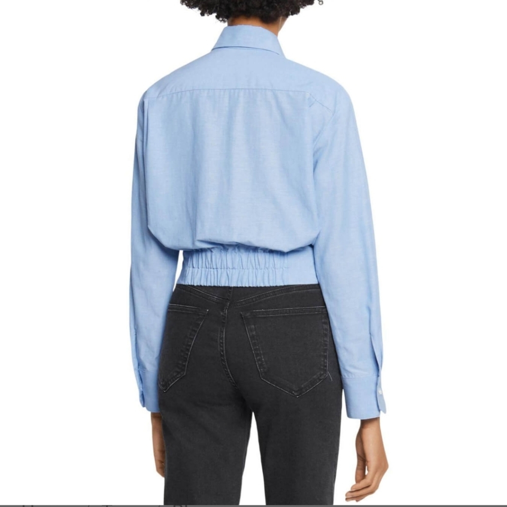 Sandro Saul Cropped Shirt, Sz 3/ US 8, *Missing Detachable Bow* - Picture 2 of 9